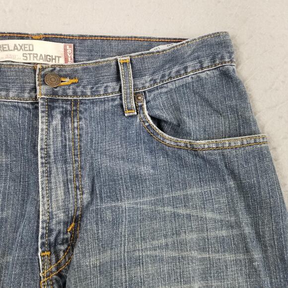 Levis 569 Jeans Mens 33x32 Blue Relaxed Straight Denim 100% Cotton Medium Wash - Picture 4 of 14